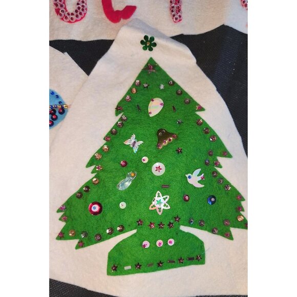Vintage Christmas Appliqué Decorations Tree Skirt Festive Cutouts Embellishments - Picture 8 of 15